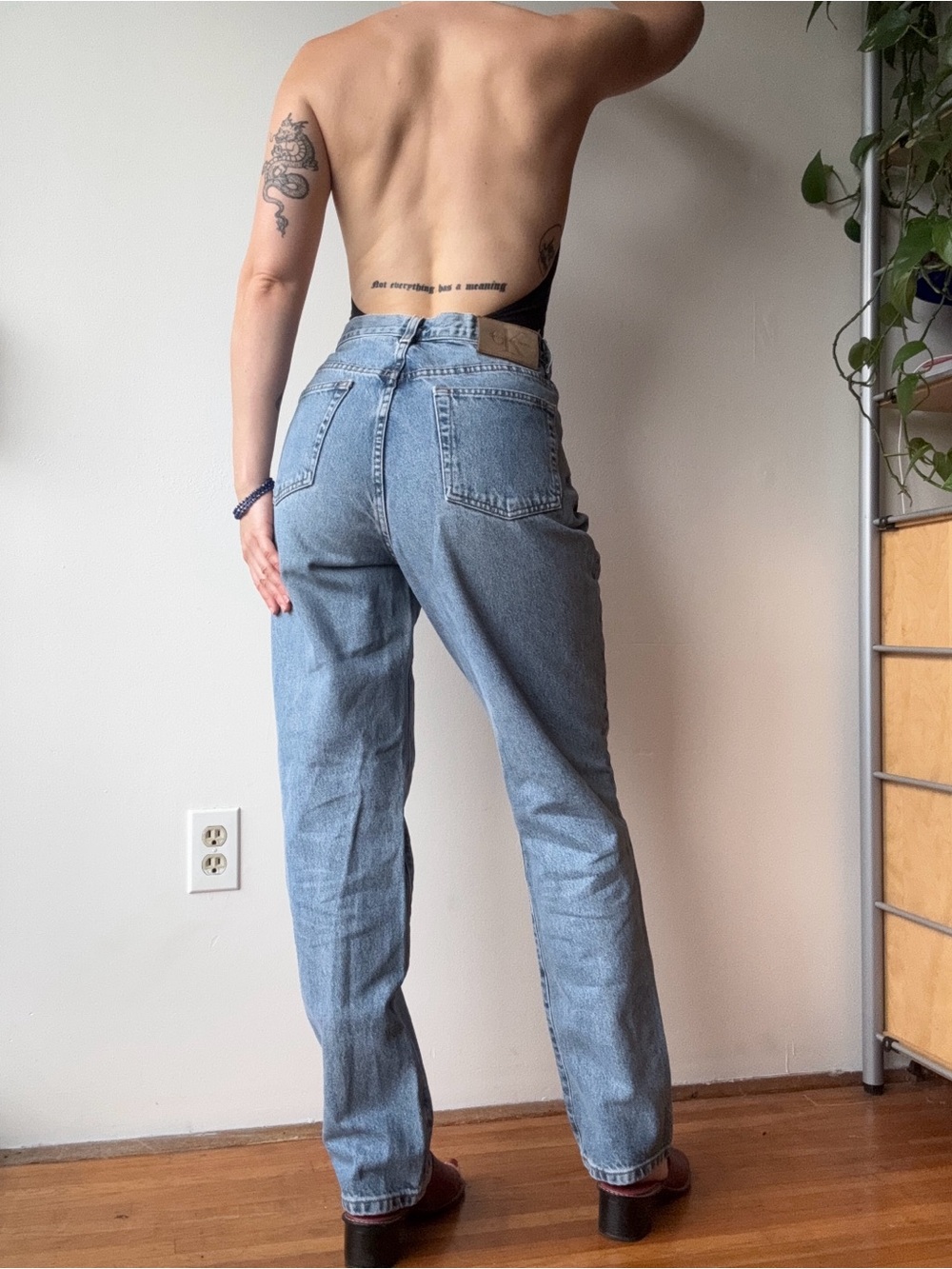 Calvin Klein Light Wash High Straight Leg Jeans